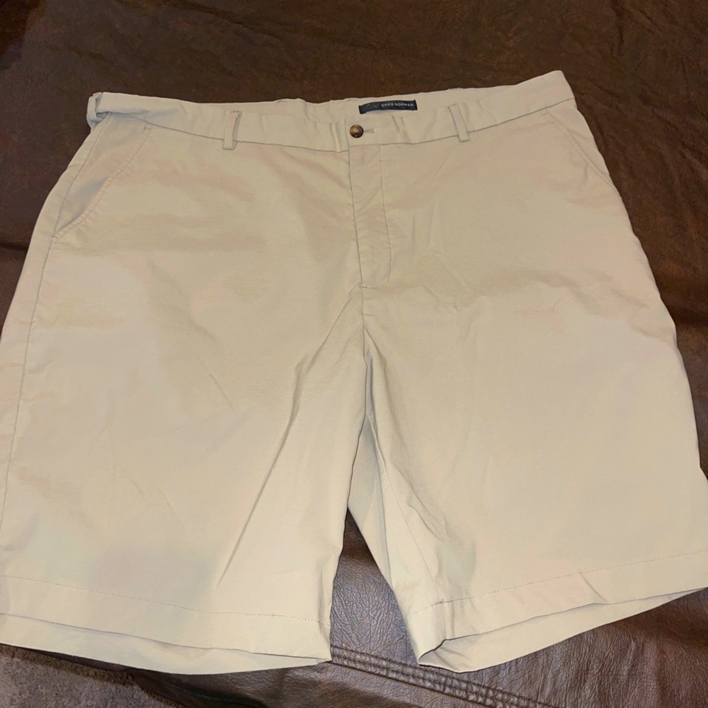 Greg Norman khaki golf shorts